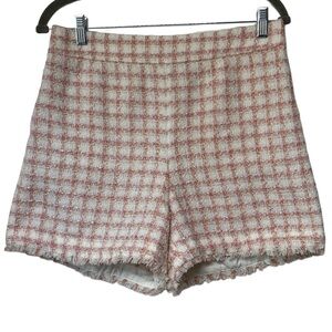 {Ann Taylor} Tweed Fringe Hem High Waist Dress Shorts